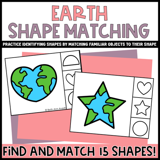 Earth Shape Matching Clip Cards
