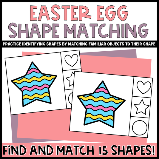 Easter Egg Shape Matching Clip Cards