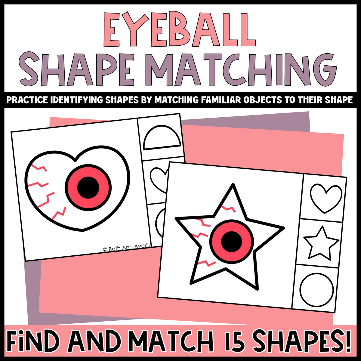 Eyeball Shape Matching Clip Cards