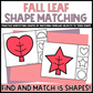 Fall Leaf Shape Matching Clip Cards