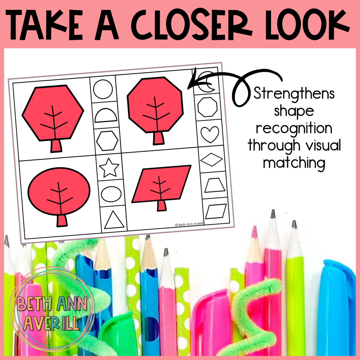 Fall Leaf Shape Matching Clip Cards