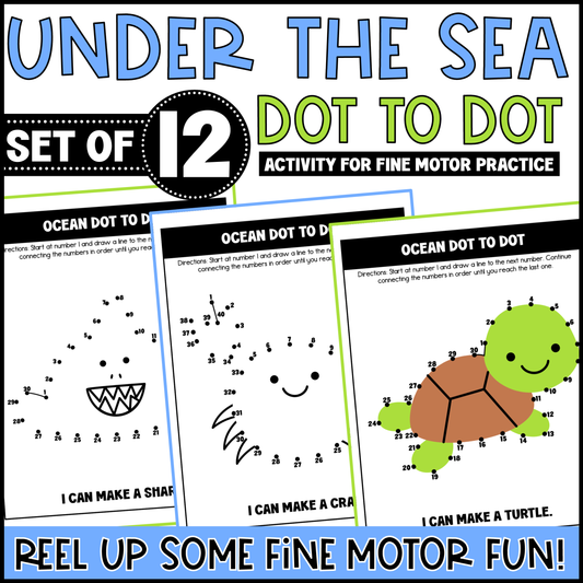 Ocean Dot to Dot Activity for Fine Motor Practice
