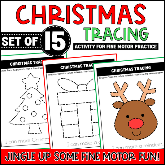 Christmas Tracing Activity for Fine Motor Practice in December