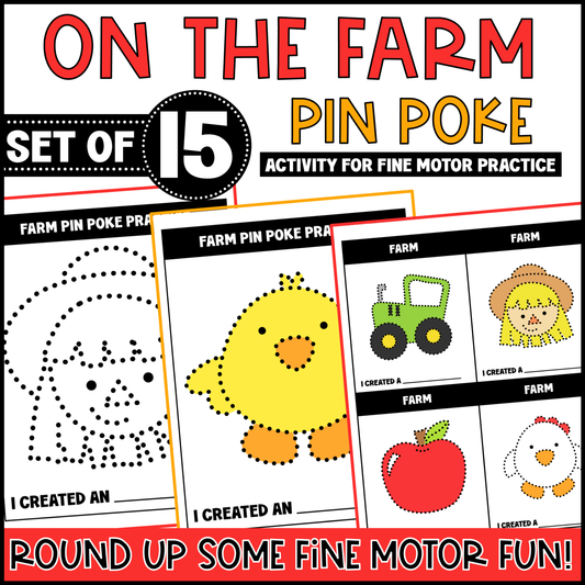 Farm Push Pin Poke Activity for Fine Motor Practice