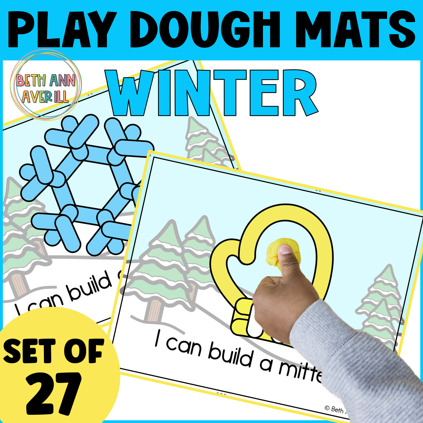 Winter Play Dough Mat Activities for Preschoolers