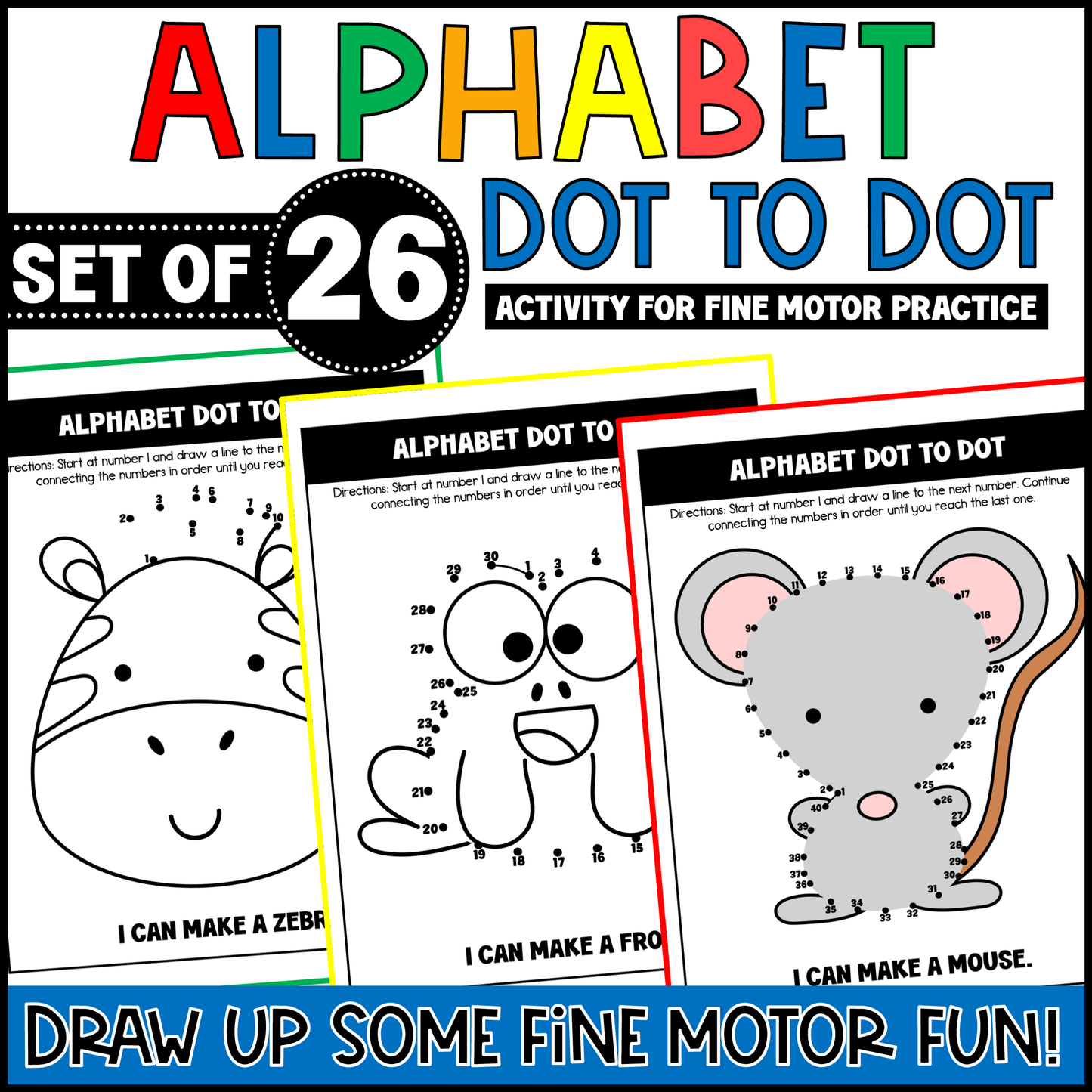 Alphabet Dot to Dot Activity for Fine Motor Practice