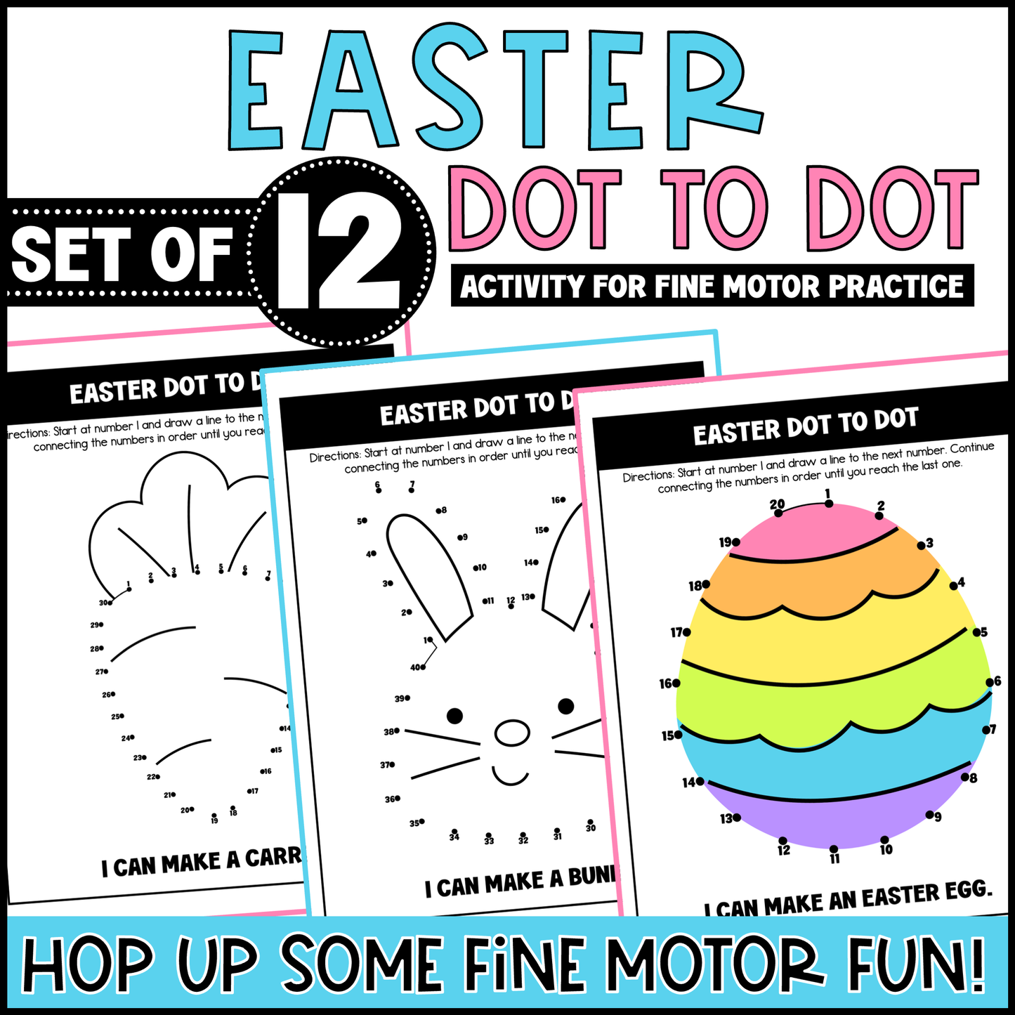 Easter Dot to Dot Activity for Fine Motor Practice