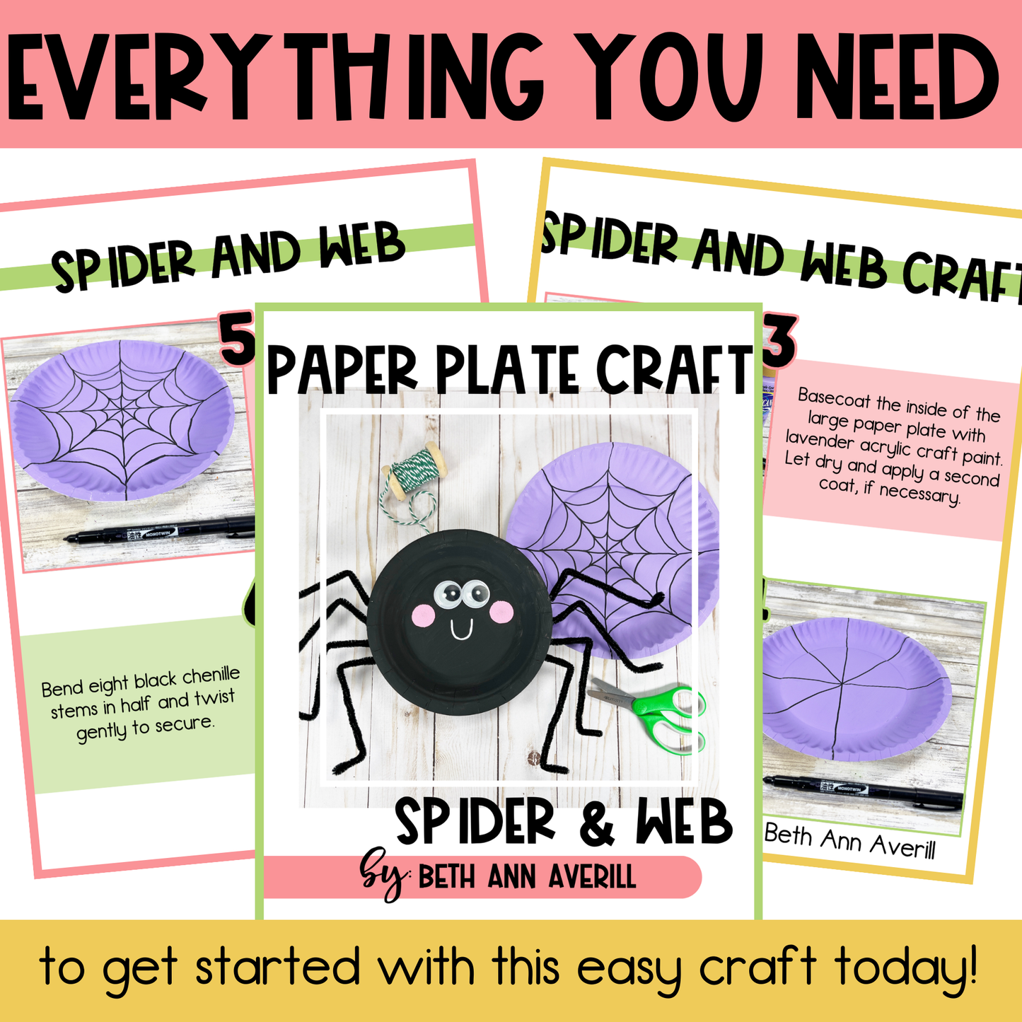 Spider and Web Paper Plate Craft - Halloween Craft