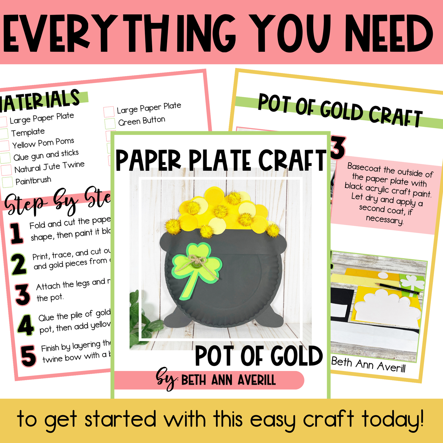 Pot of Gold Craft Paper Plate Craft St. Patrick's Day Craft Pot of Gold