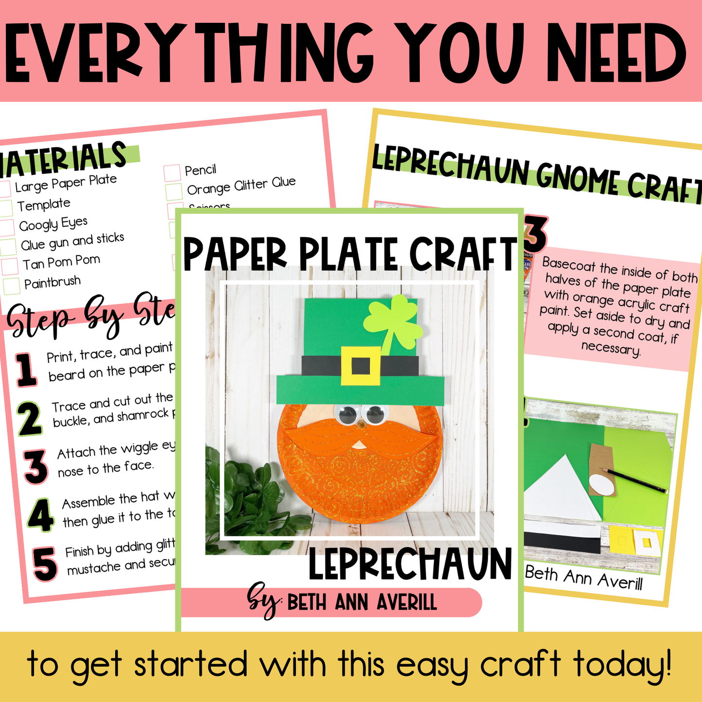 Leprechaun Craft Paper Plate Craft for St. Patrick's Day Craft
