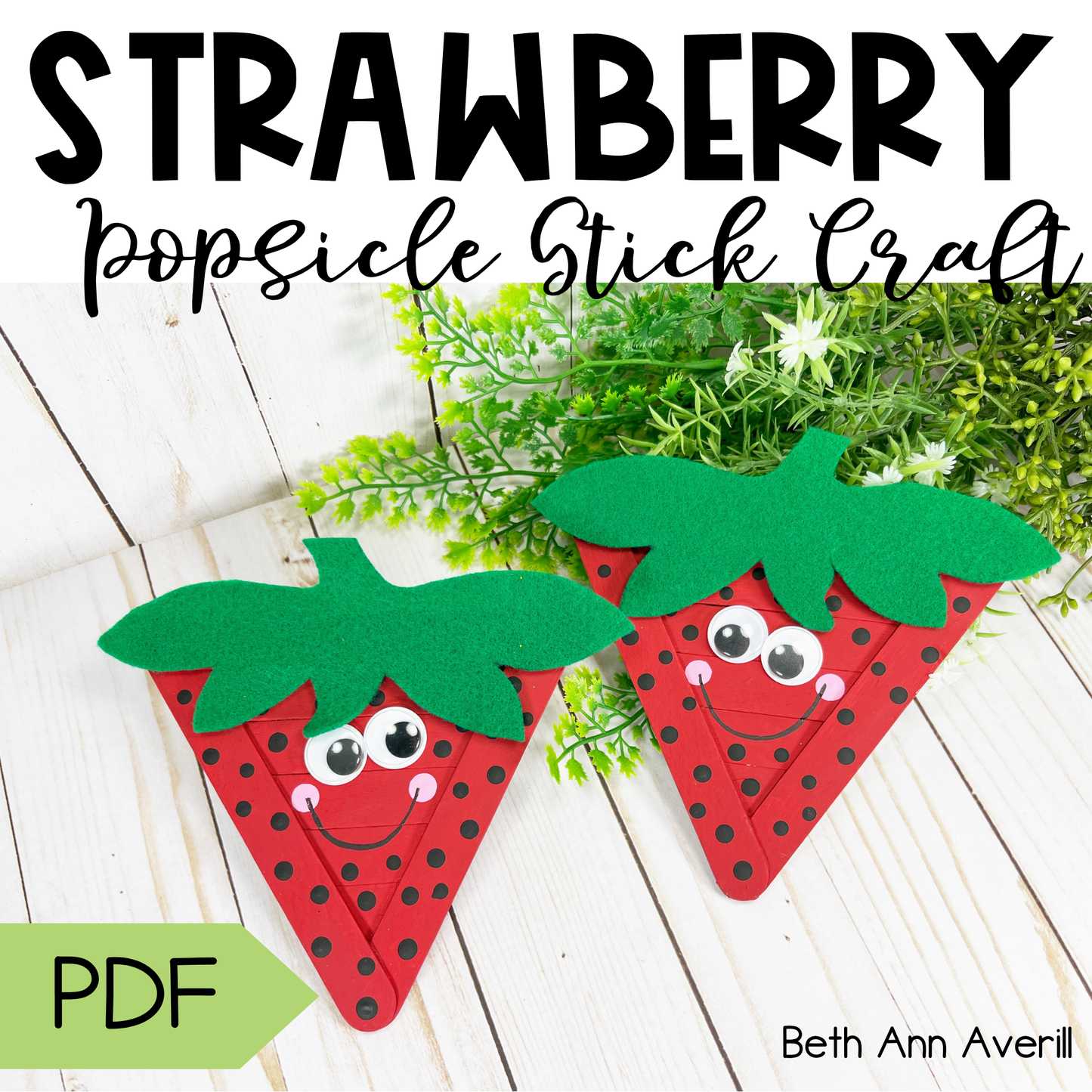 Strawberry Popsicle Stick Craft