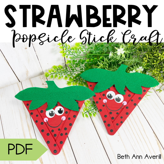 Strawberry Popsicle Stick Craft
