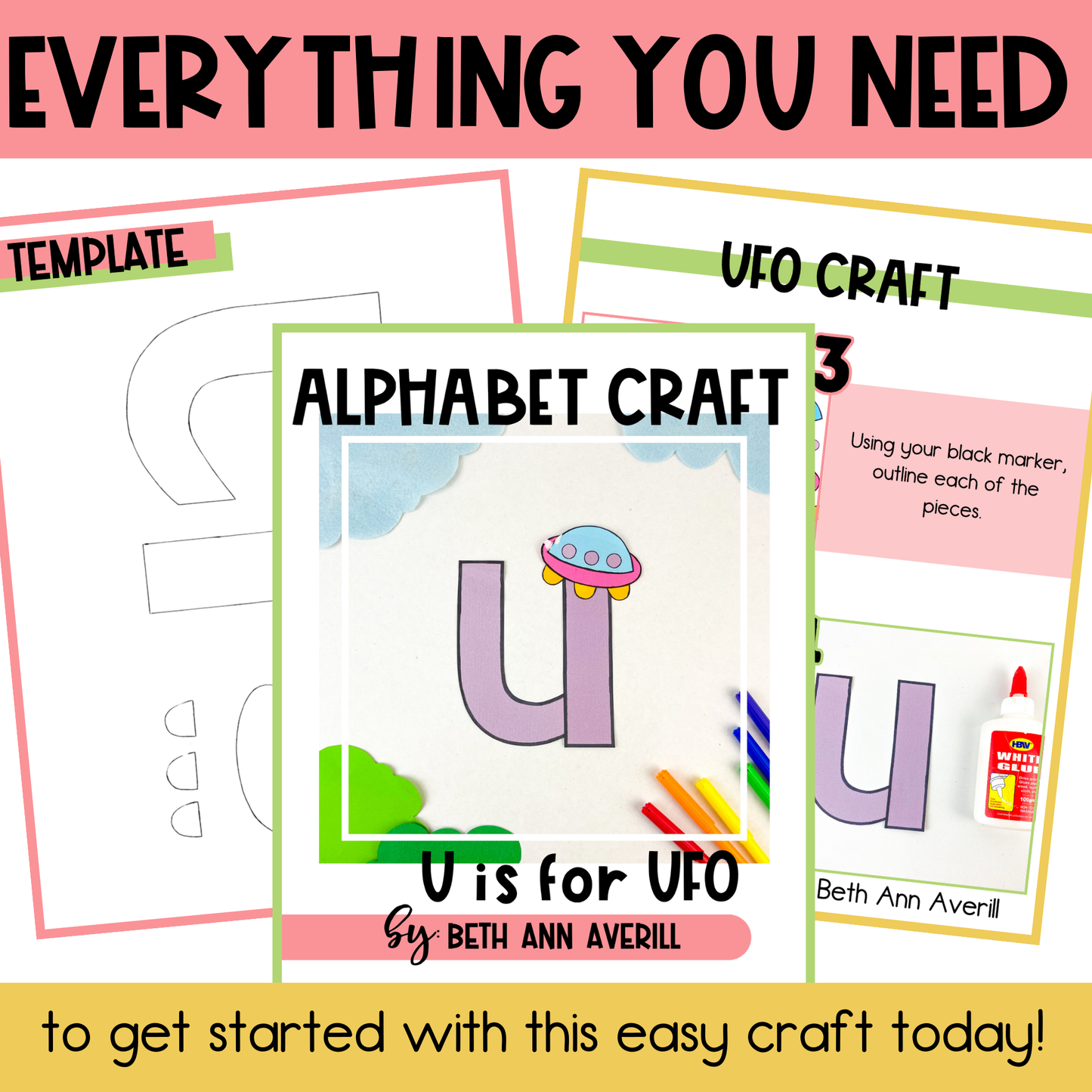 Letter u is for UFO craftivity letter of the week Alphabet Craft