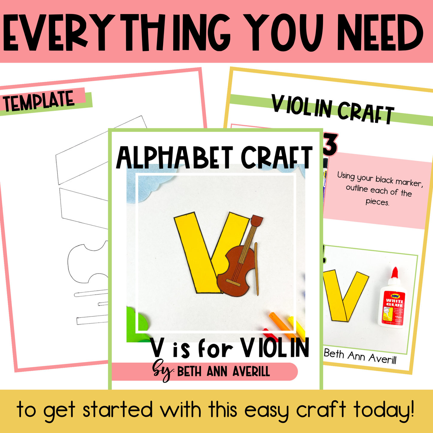 Letter v is for violin craftivity letter of the week Alphabet Craft