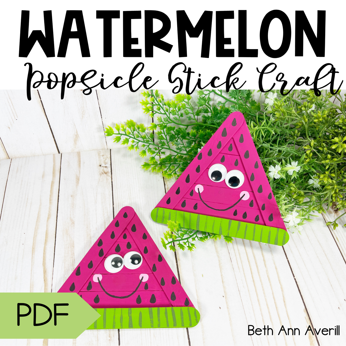 Watermelon Popsicle Stick Craft