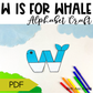 Letter w is for whale craftivity letter of the week Alphabet Craft