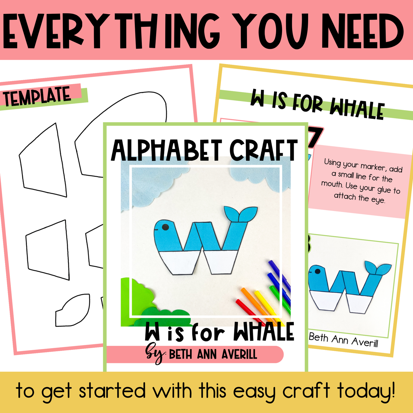 Letter w is for whale craftivity letter of the week Alphabet Craft