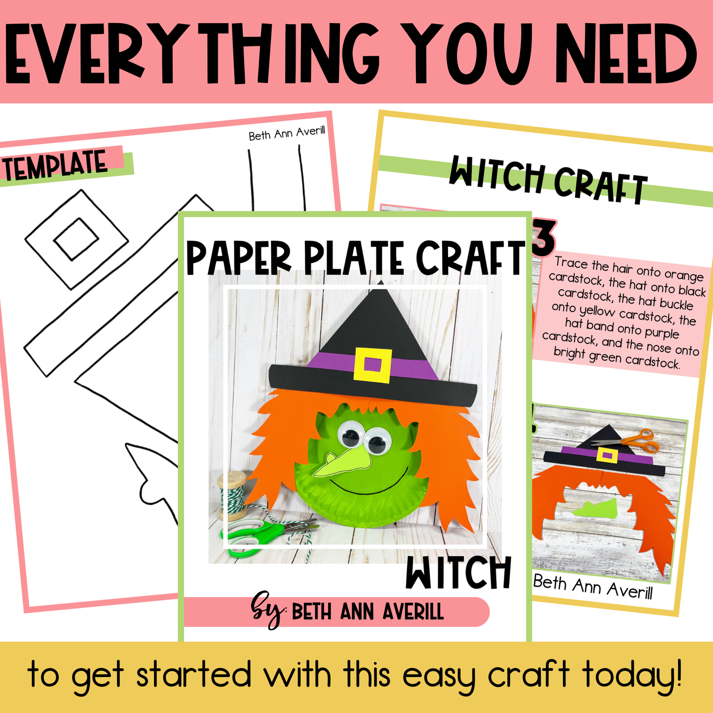Witch Paper Plate Craft - Halloween Craft