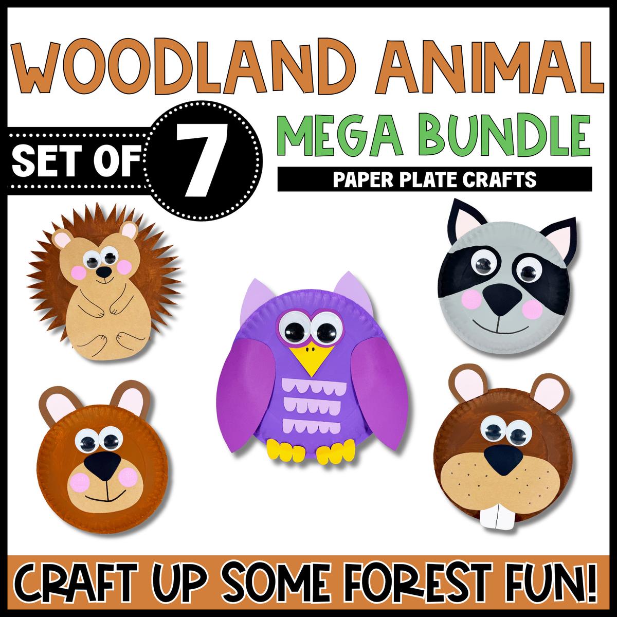 Woodland Paper Plate Craft Bundle  | Woodland Crafts | Fine Motor Activity