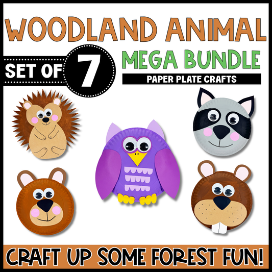 Woodland Paper Plate Craft Bundle  | Woodland Crafts | Fine Motor Activity