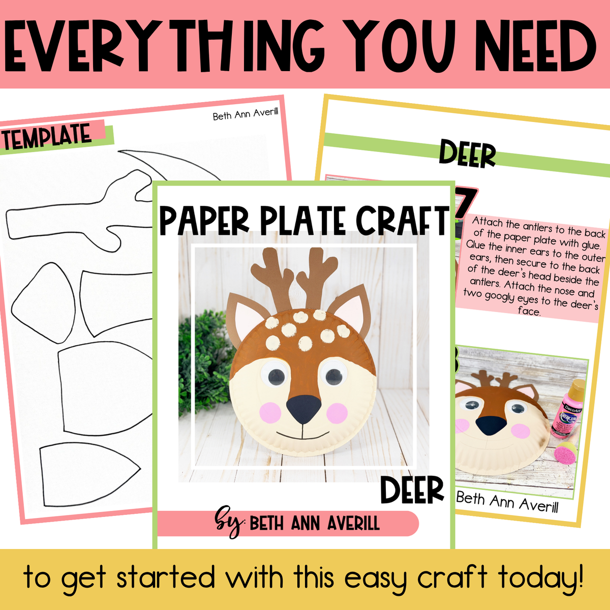 Deer Paper Plate Craft | Woodland Crafts | Fine Motor Activity
