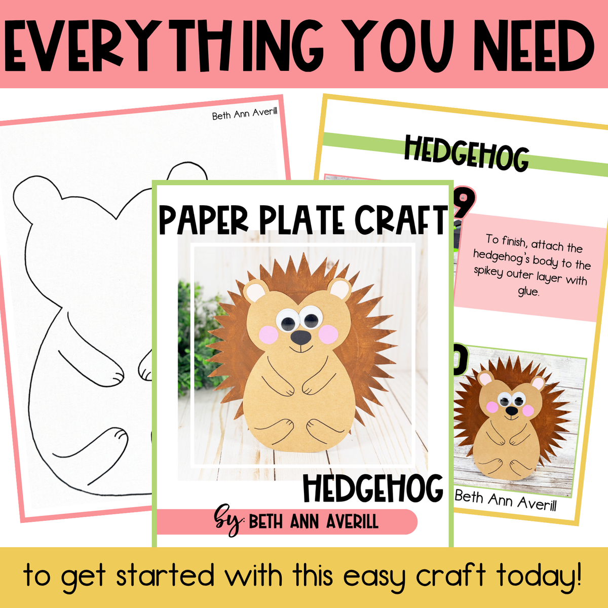 Hedgehog Paper Plate Craft | Woodland Crafts | Fine Motor Activity