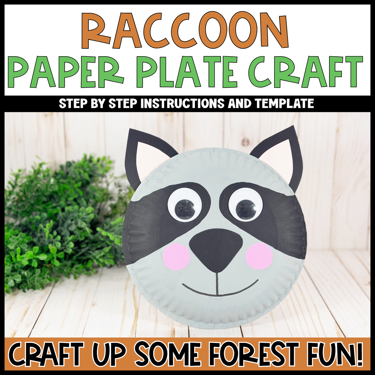 Raccoon Paper Plate Craft | Woodland Crafts | Fine Motor Activity