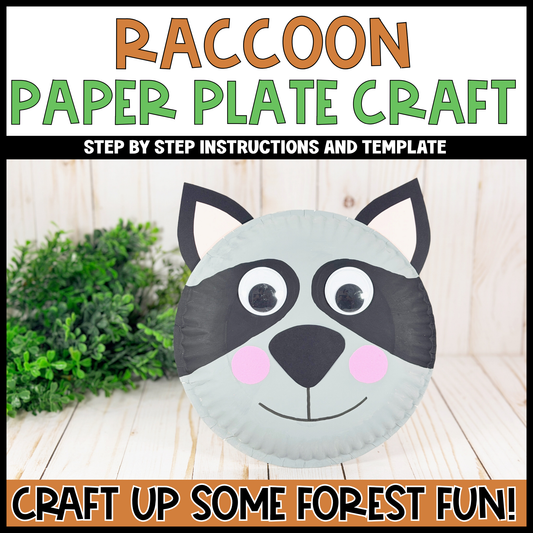 Raccoon Paper Plate Craft | Woodland Crafts | Fine Motor Activity