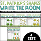 St. Patricks Shapes Write the Room Bundle | 2D Shapes Recognition & Name Writing