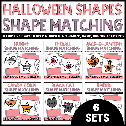 Halloween Shape Matching Clip Cards Bundle