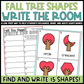 Fall Tree Shapes Write the Room | 2D Shapes Recognition & Name Writing