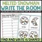 Melted Snowman Shapes Write the Room | 2D Shapes Recognition & Name Writing