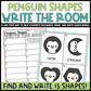 Penguin Shapes Write the Room | 2D Shapes Recognition & Name Writing