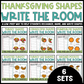 Thanksgiving Shapes Write the Room Bundle | 2D Shapes Recognition & Name Writing