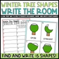 Winter Tree Shapes Write the Room | 2D Shapes Recognition & Name Writing