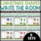 Christmas Shapes Write the Room Bundle | 2D Shapes Recognition & Name Writing