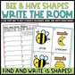 Bee and Hive Shapes Write the Room | 2D Shapes Recognition & Name Writing