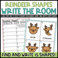 Reindeer Shapes Write the Room | 2D Shapes Recognition & Name Writing