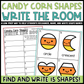 Candy Corn Shapes Write the Room | 2D Shapes Recognition & Name Writing