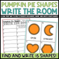 Pumpkin Pie Shapes Write the Room | 2D Shapes Recognition & Name Writing