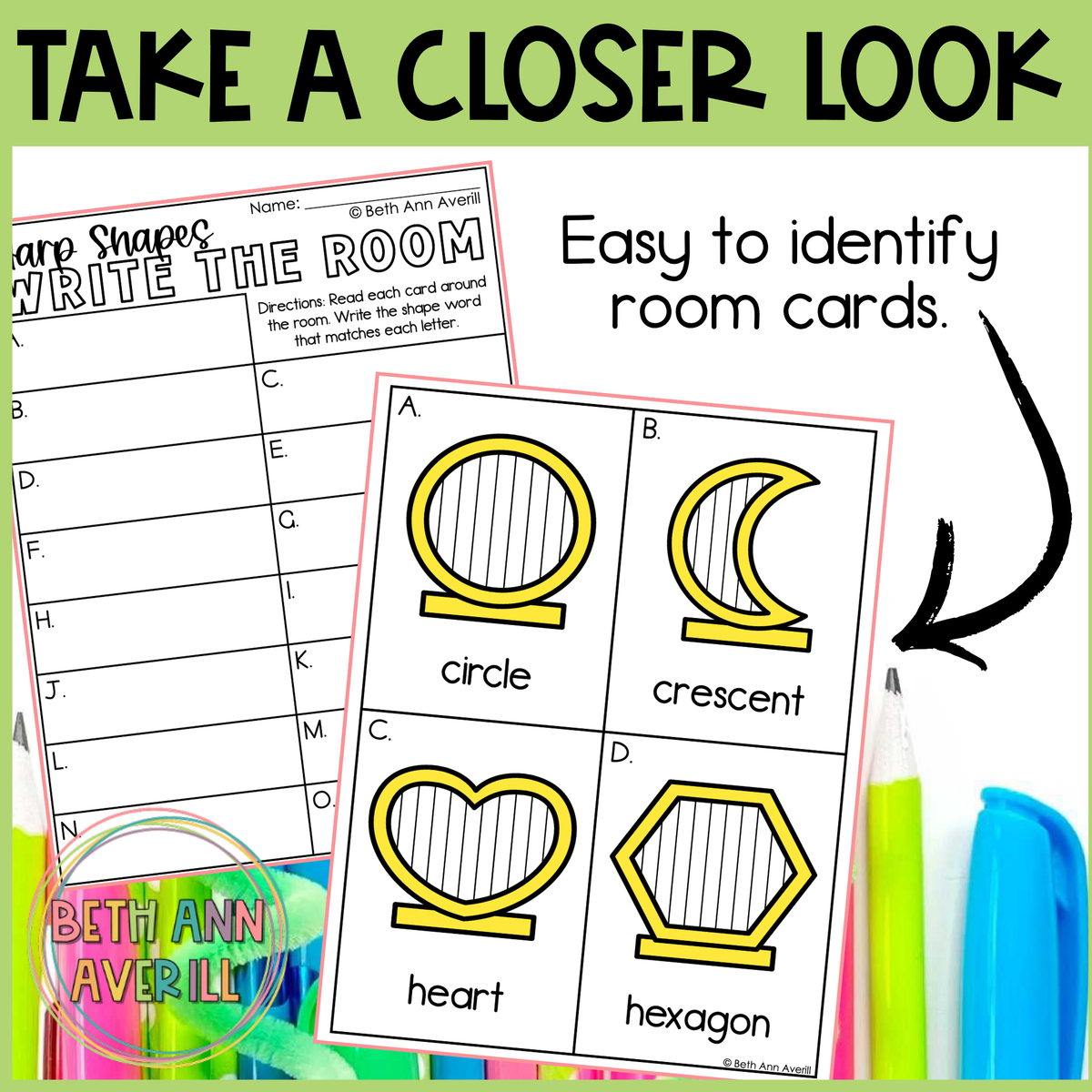 Harp Shapes Write the Room | 2D Shapes Recognition & Name Writing