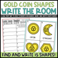 Gold Coins Shapes Write the Room | 2D Shapes Recognition & Name Writing
