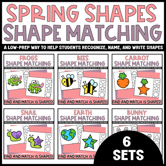 Shape Matching Mega Bundle 70 Themed Shape Matching Clip Card