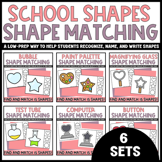 School Shape Matching Clip Card Bundle (Back to School)