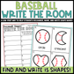 Baseball Shapes Write the Room | 2D Shapes Recognition & Name Writing