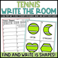 Tennis Shapes Write the Room | 2D Shapes Recognition & Name Writing