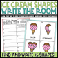 Ice Cream Shapes Write the Room | 2D Shapes Recognition & Name Writing