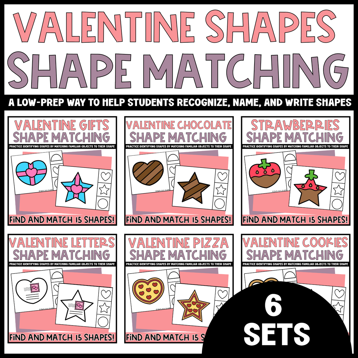 Shape Matching Mega Bundle 70 Themed Shape Matching Clip Card