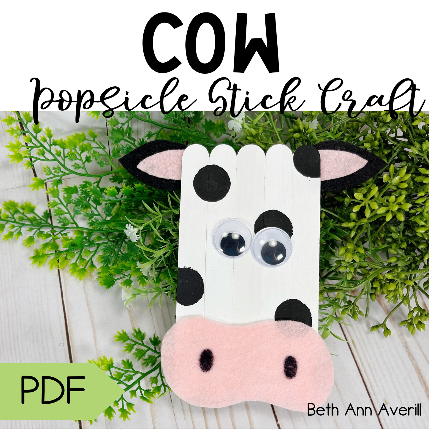 Cow Popsicle Stick Craft