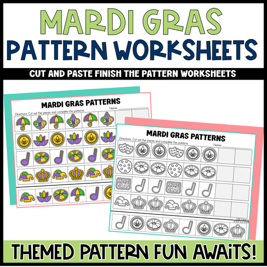Pattern Worksheet Cut and Paste Pattern Activity Bundle